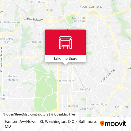 Eastern Av+Newell St map