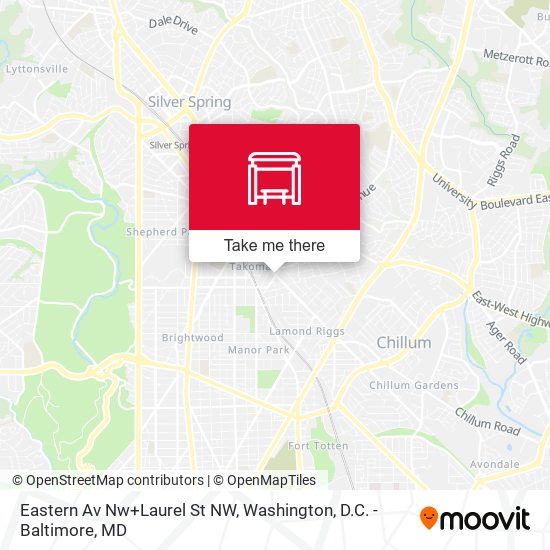 Mapa de Eastern Av Nw+Laurel St NW
