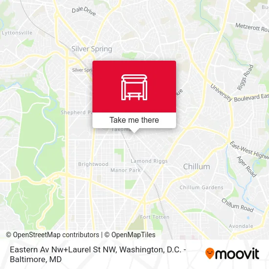 Eastern Av Nw+Laurel St NW map