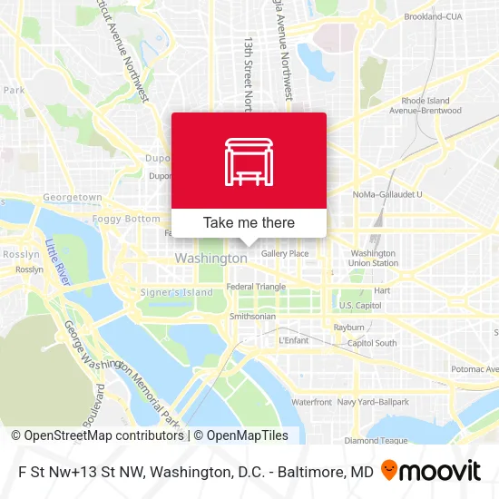 Mapa de F St Nw+13 St NW