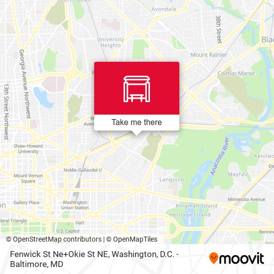 Fenwick St Ne+Okie St NE map