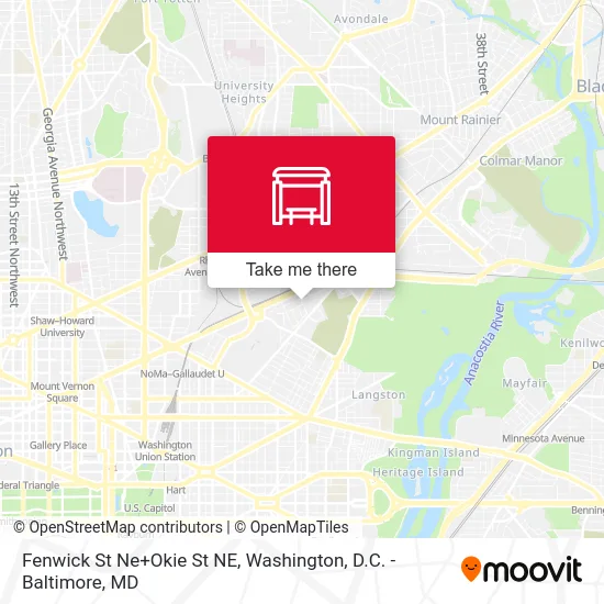 Fenwick St Ne+Okie St NE map