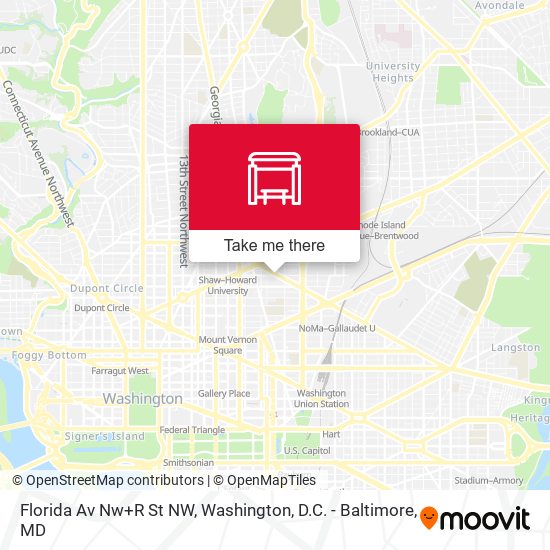 Florida Av Nw+R St NW map