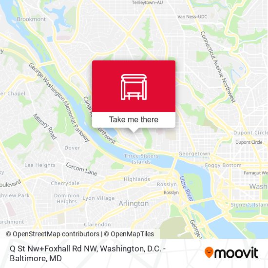 Mapa de Q St Nw+Foxhall Rd NW