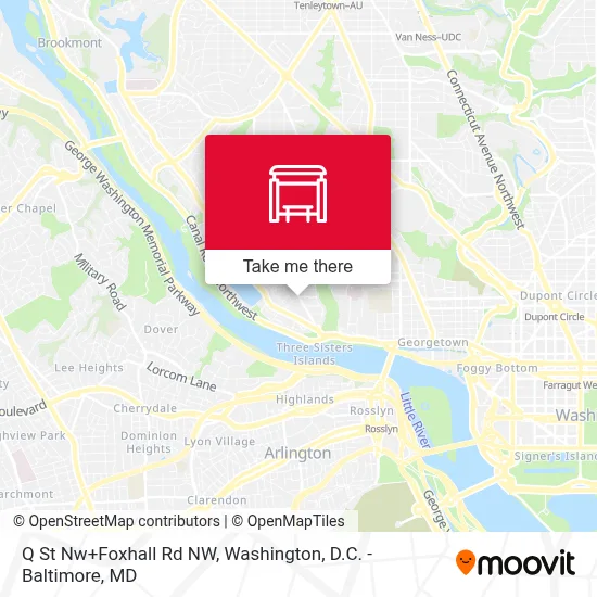 Q St Nw+Foxhall Rd NW map