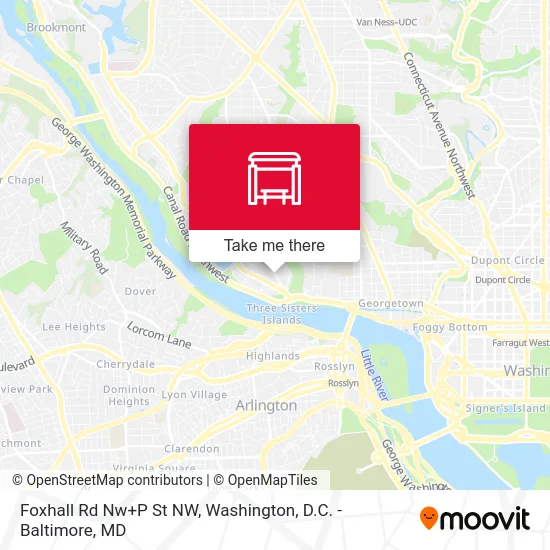 Foxhall Rd Nw+P St NW map