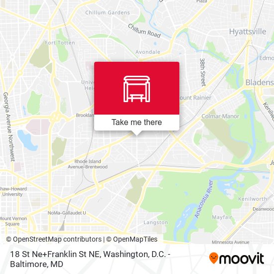 18 St Ne+Franklin St NE map