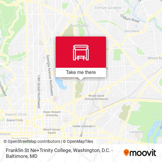 Franklin St Ne+Trinity College map