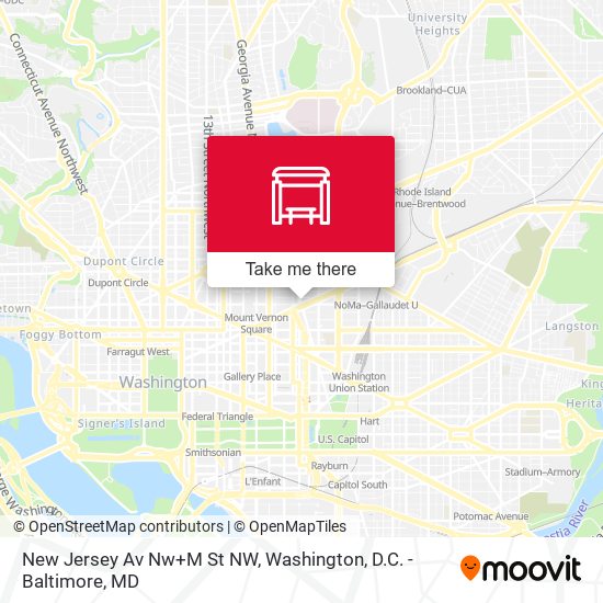 New Jersey Av Nw+M St NW map