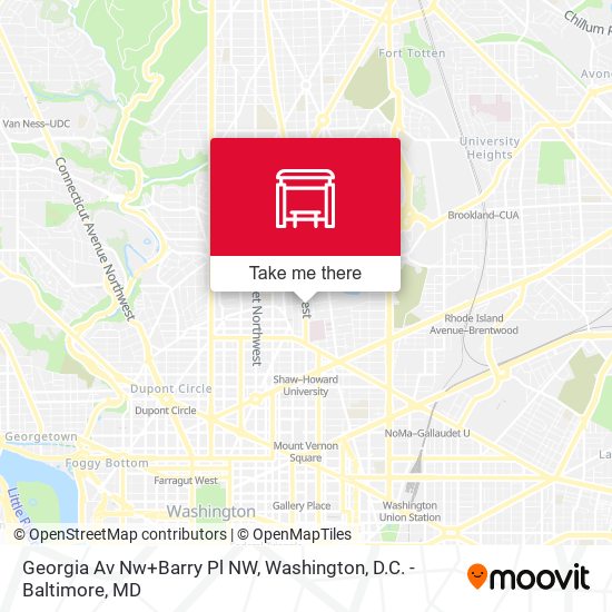 Mapa de Georgia Av Nw+Barry Pl NW
