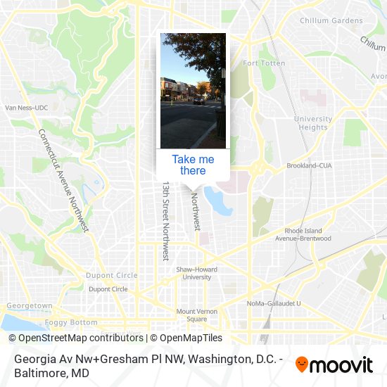 Mapa de Georgia Av Nw+Gresham Pl NW