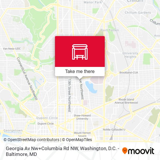 Georgia Av Nw+Columbia Rd NW map