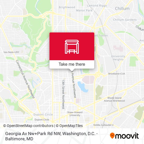 Georgia Av Nw+Park Rd NW map