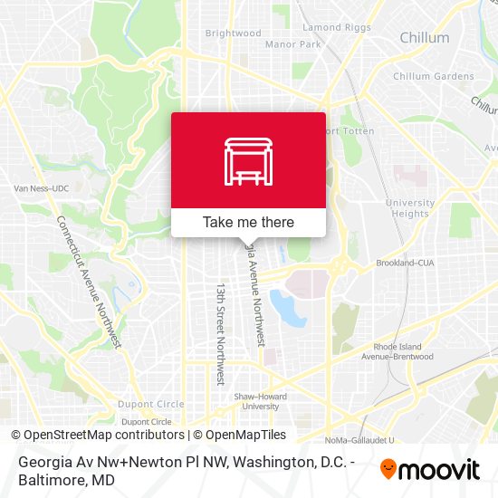 Georgia Av Nw+Newton Pl NW map