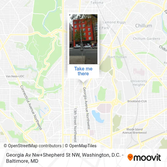 Georgia Av Nw+Shepherd St NW map