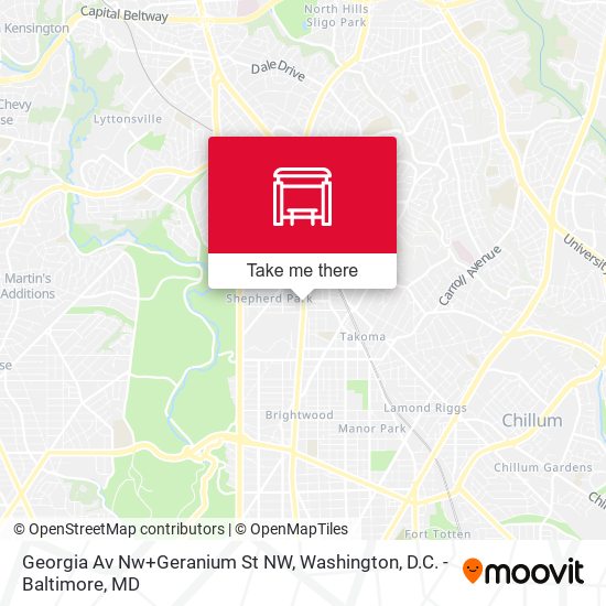 Georgia Av Nw+Geranium St NW map
