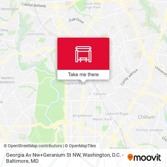 Georgia Av Nw+Geranium St NW map