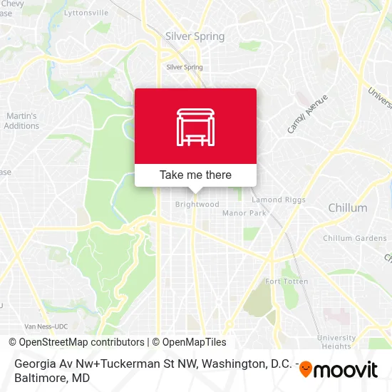 Georgia Av Nw+Tuckerman St NW map
