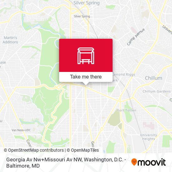 Mapa de Georgia Av Nw+Missouri Av NW