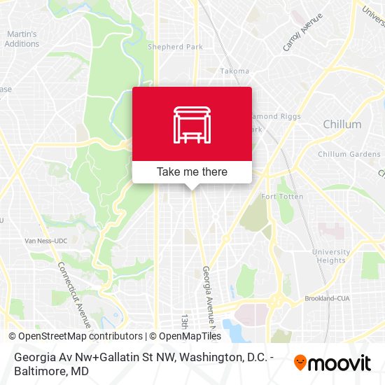 Georgia Av Nw+Gallatin St NW map
