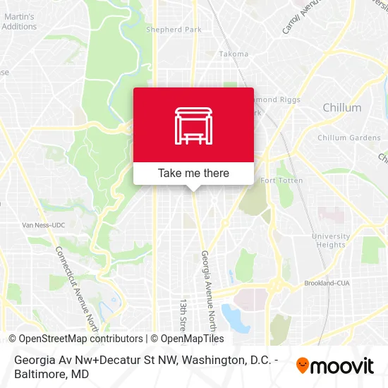 Georgia Av Nw+Decatur St NW map