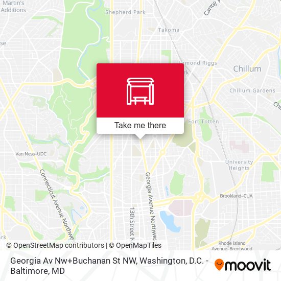 Mapa de Georgia Av Nw+Buchanan St NW