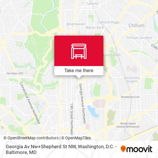 Georgia Av Nw+Shepherd St NW map