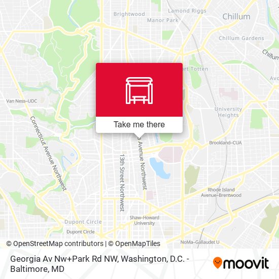 Mapa de Georgia Av Nw+Park Rd NW