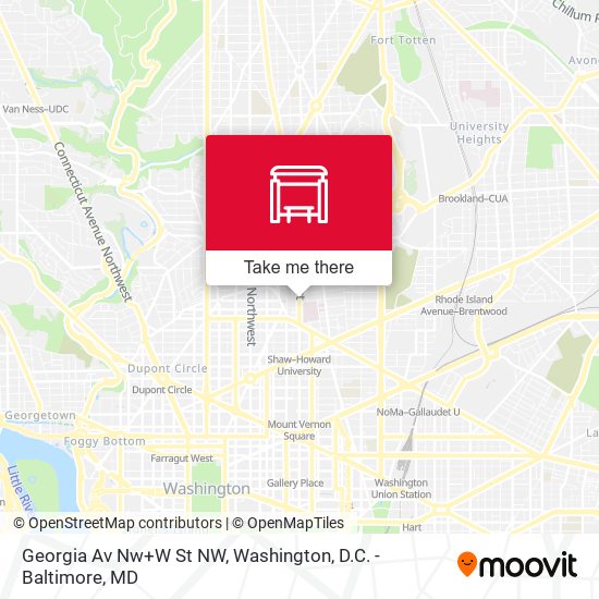 Georgia Av Nw+W St NW map