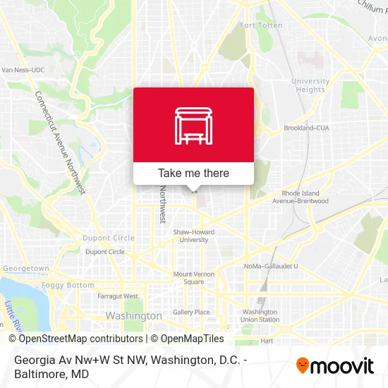 Mapa de Georgia Av Nw+W St NW