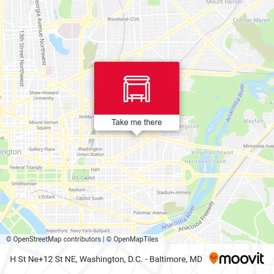 H St Ne+12 St NE map