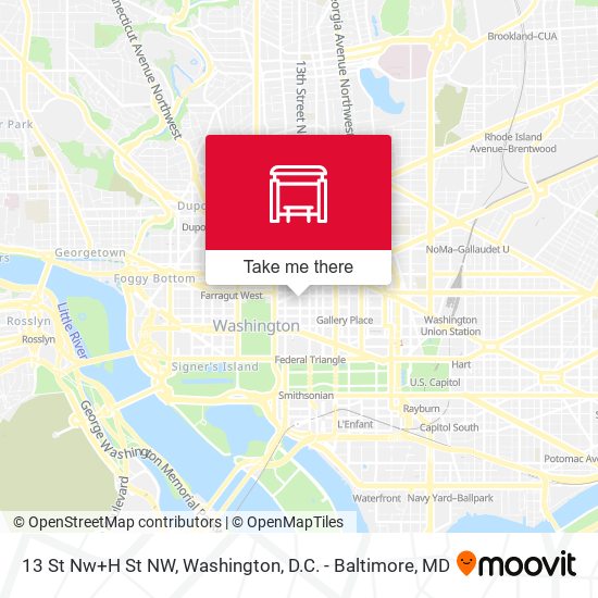 Mapa de 13 St Nw+H St NW