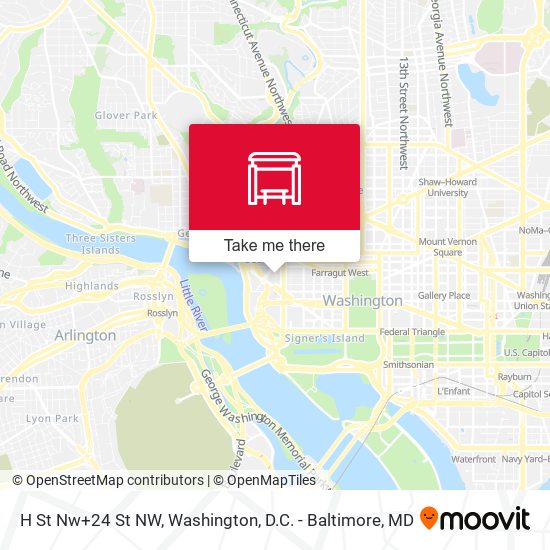 Mapa de H St Nw+24 St NW