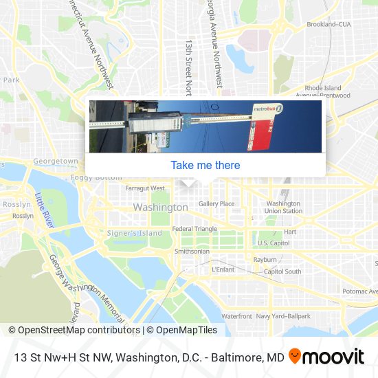 13 St Nw+H St NW map