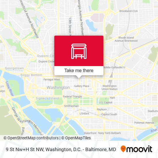 9 St Nw+H St NW map