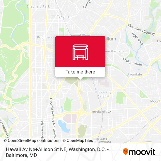 Hawaii Av Ne+Allison St NE map