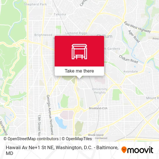 Hawaii Av Ne+1 St NE map