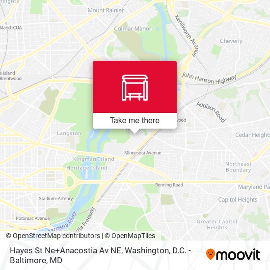 Hayes St Ne+Anacostia Av NE map
