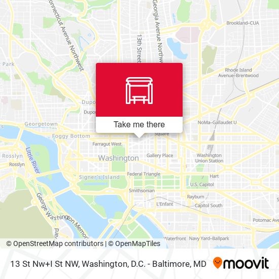13 St Nw+I St NW map