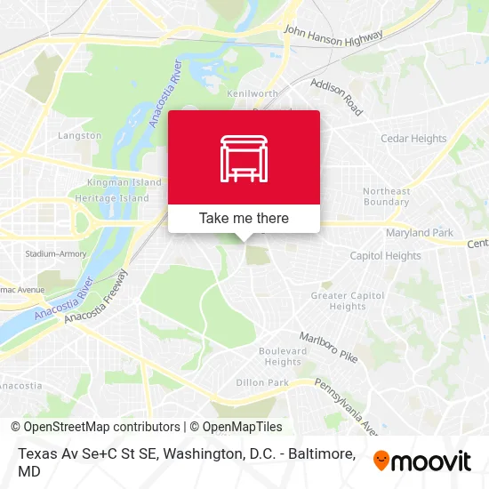 Texas Av Se+C St SE map