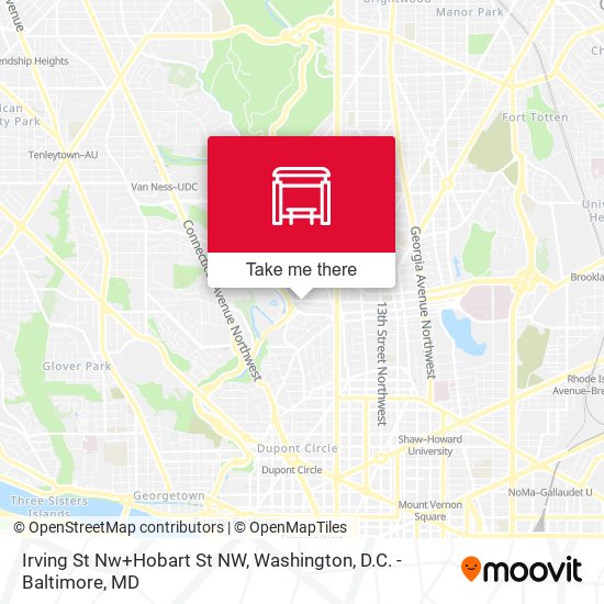 Mapa de Irving St Nw+Hobart St NW