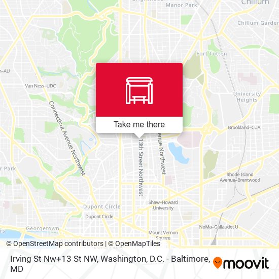 Irving St Nw+13 St NW map