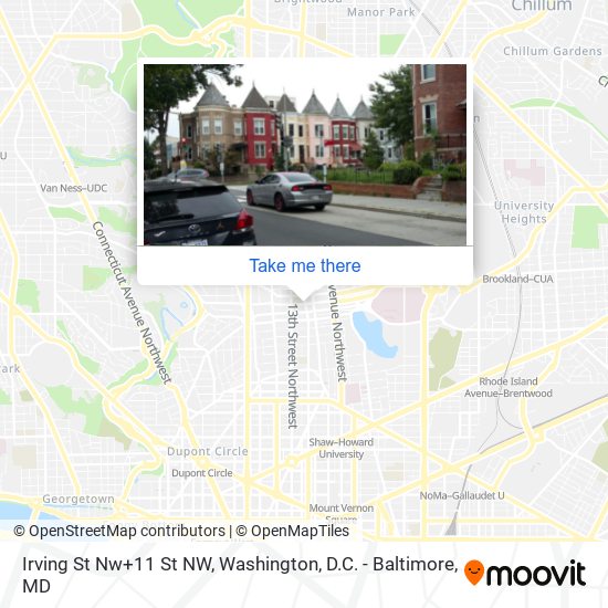 Irving St Nw+11 St NW map