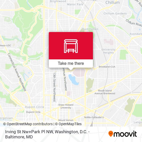 Irving St Nw+Park Pl NW map