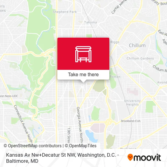 Kansas Av Nw+Decatur St NW map