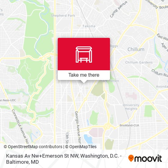 Kansas Av Nw+Emerson St NW map