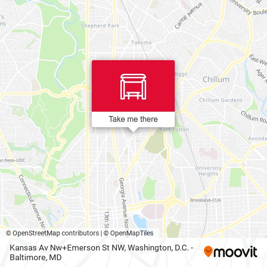 Kansas Av Nw+Emerson St NW map