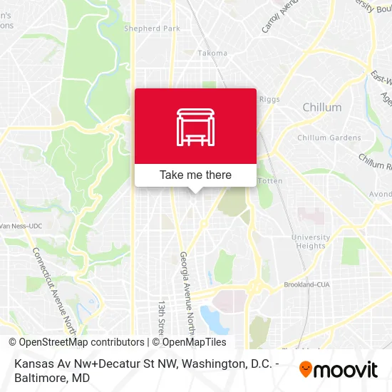 Kansas Av Nw+Decatur St NW map
