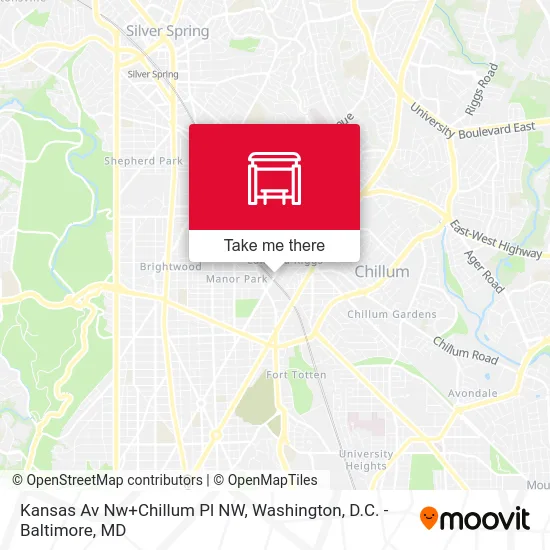 Kansas Av Nw+Chillum Pl NW map