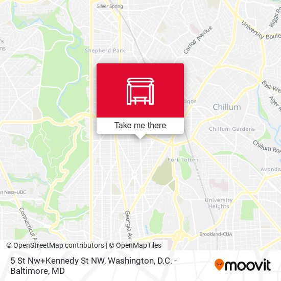 5 St Nw+Kennedy St NW map